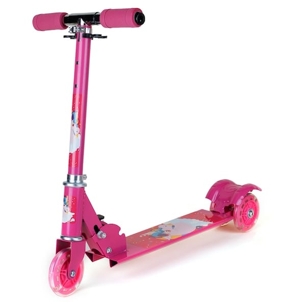 Patinete 3 Rodas Spin Roller Dobrável com Led Infantil