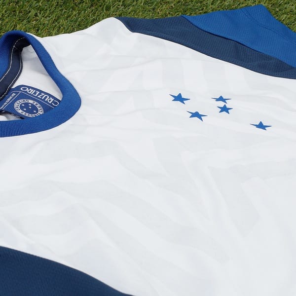 Vista 2 Camiseta do Cruzeiro Braziline Brilhar Juvenil braziline BRANCO/AZUL