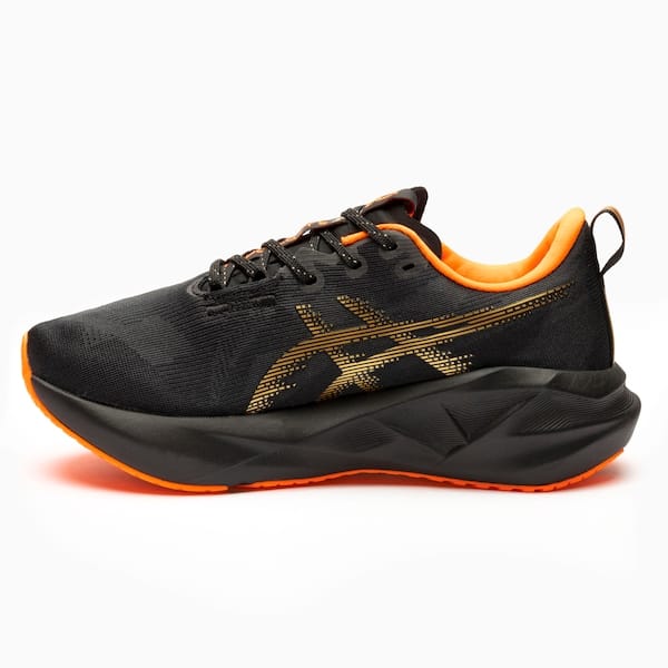 Vista 2 Tênis Masculino ASICS Novablast 5 Senna Samurai ASICS PRETO/OURO