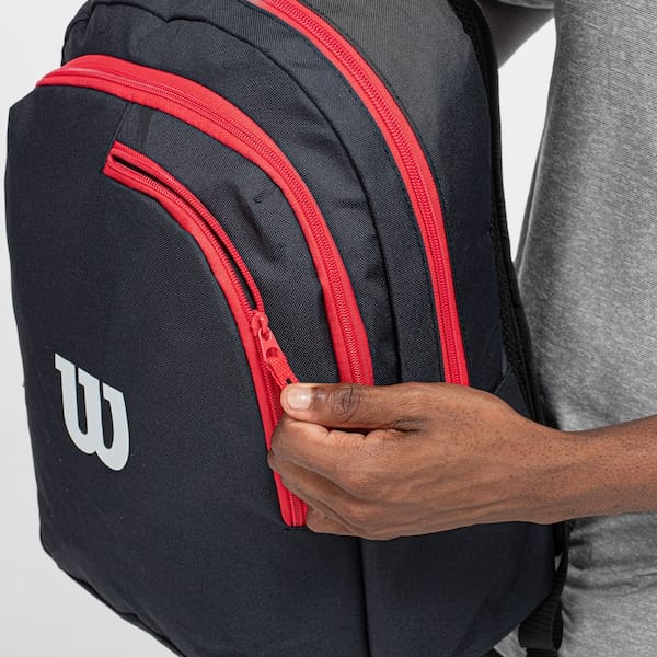 Vista 2 Mochila Wilson Advantage 2025 2 raquetes Wilson PRETO