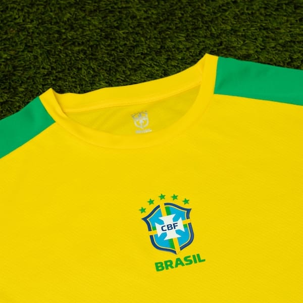 Vista 2 Camiseta da Seleção do Brasil Com Recorte CBF 26/27 Infantil Cbf AMARELO