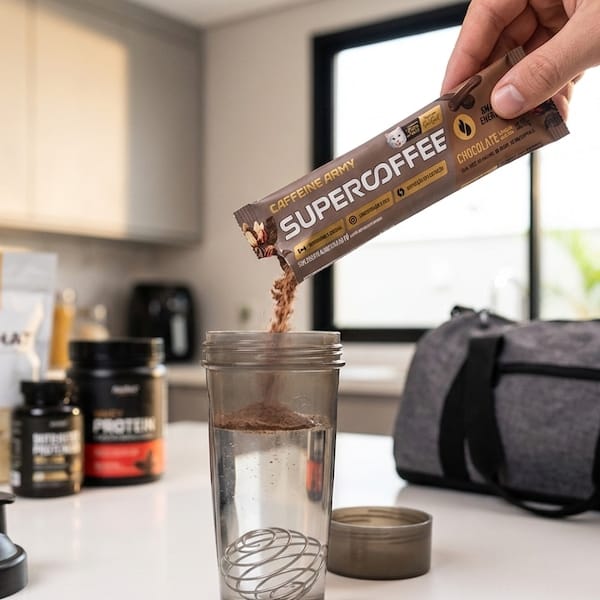 Vista 2 Pré-Treino SuperCoffee Língua de Gato Stick 10g Super Coffee CHOCOLATE
