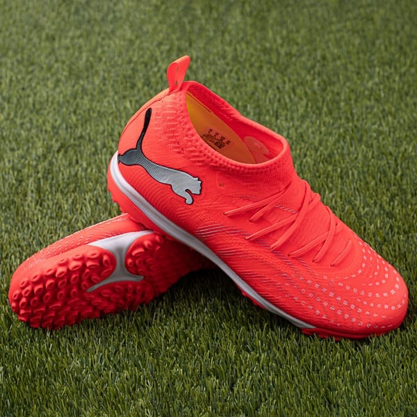 Vista 2 Chuteira Society Infantil PUMA Future 9 Match Mid Puma LARANJA/PRATA