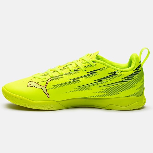 Vista 2 Chuteira Futsal Infantil PUMA Ultra 6 Play Puma AMARELO/LARANJA