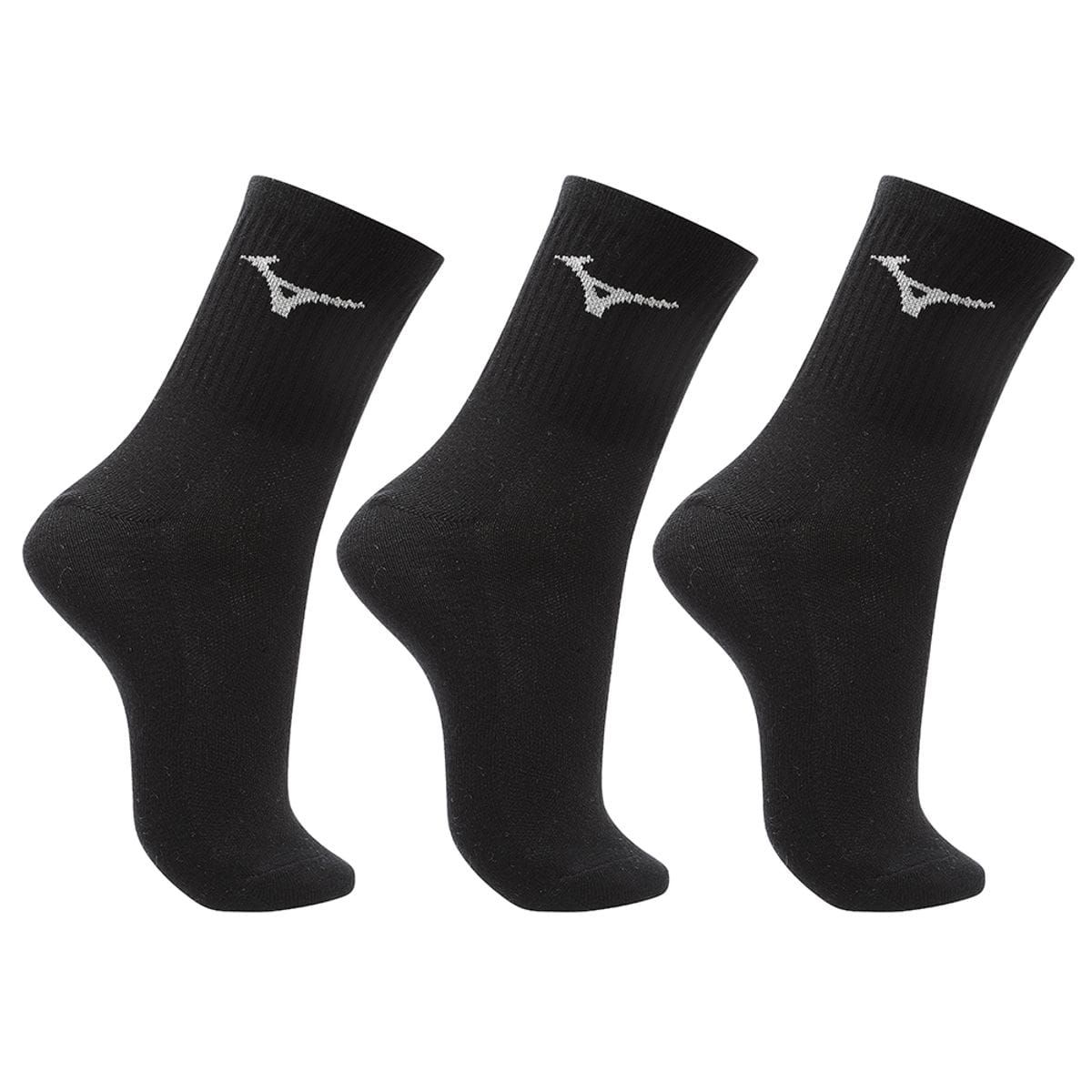 Meia Cano Médio Mizuno Basic Tam. Pacote Com 3 Pares Preto