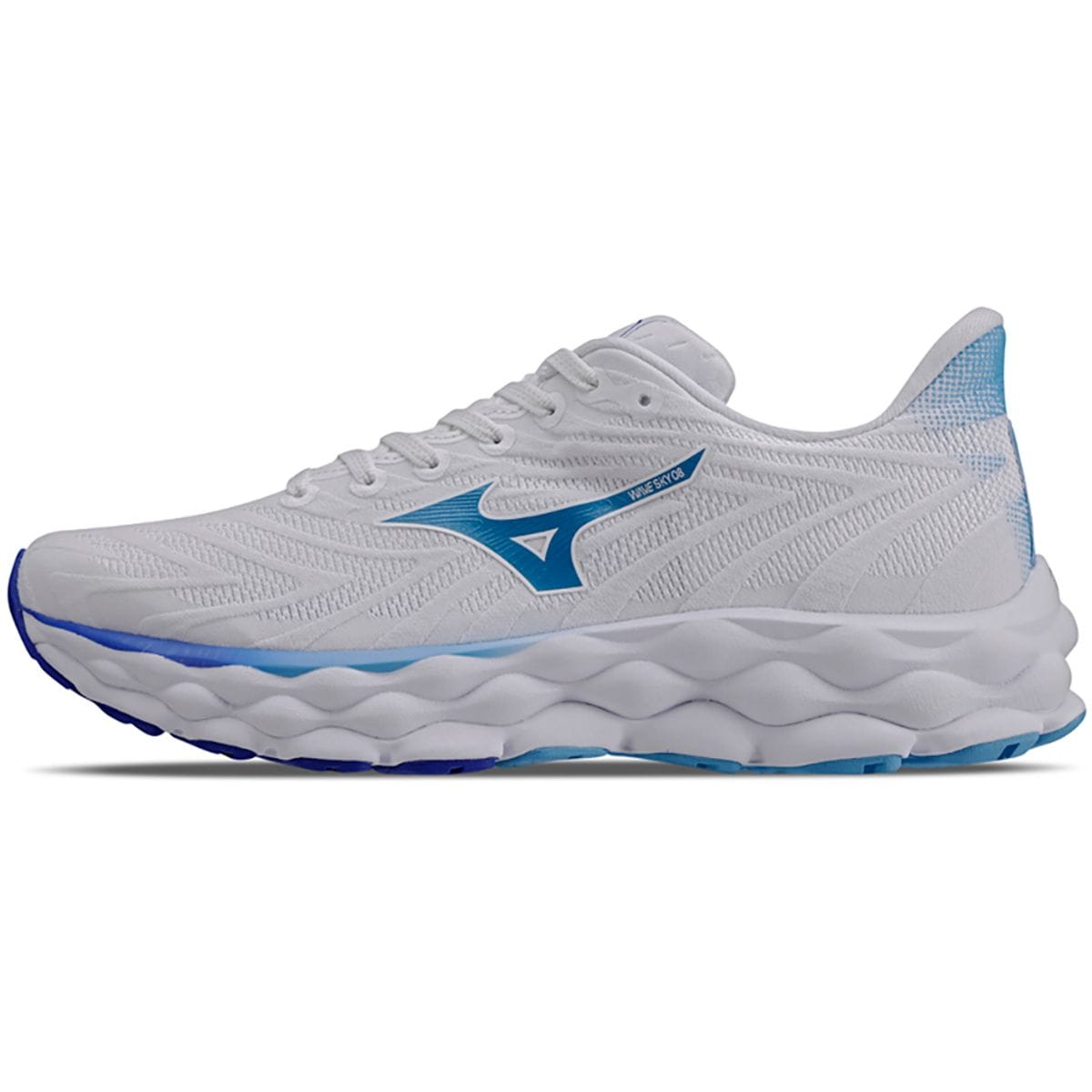 Tênis de Corrida Feminino Mizuno Wave Sky 8 Wide 2D Branco
