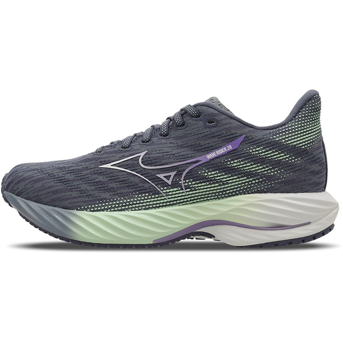 Vista principal Tênis de Corrida Feminino Mizuno Wave Rider 28 Cinza Mizuno