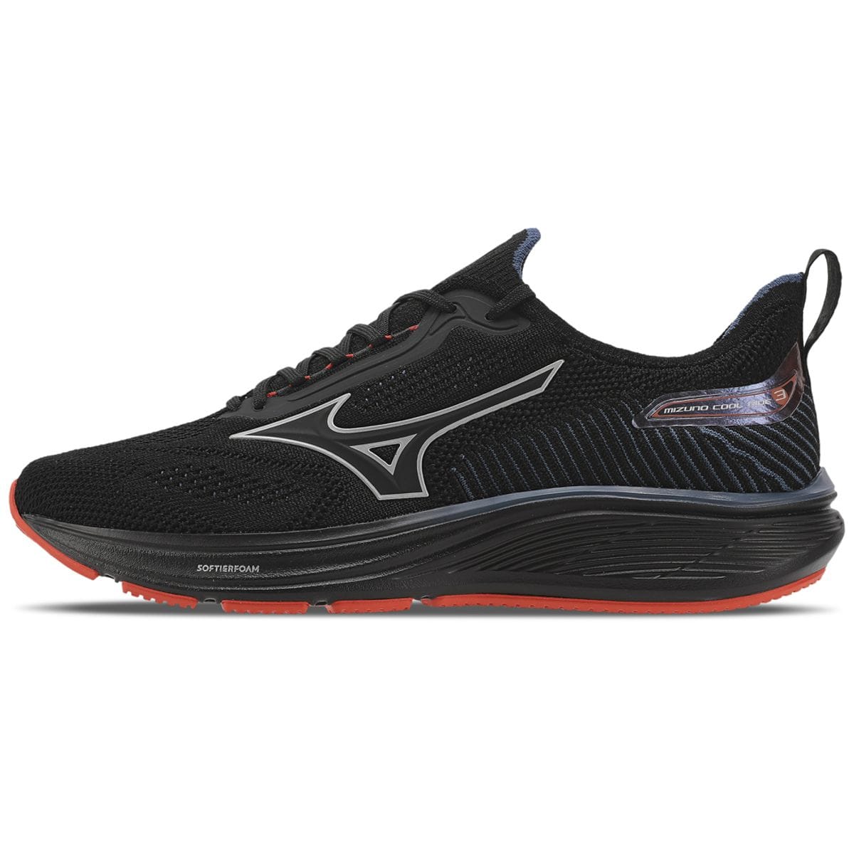 Vista principal Tênis de Corrida Masculino Mizuno Cool Ride 3 Preto Mizuno