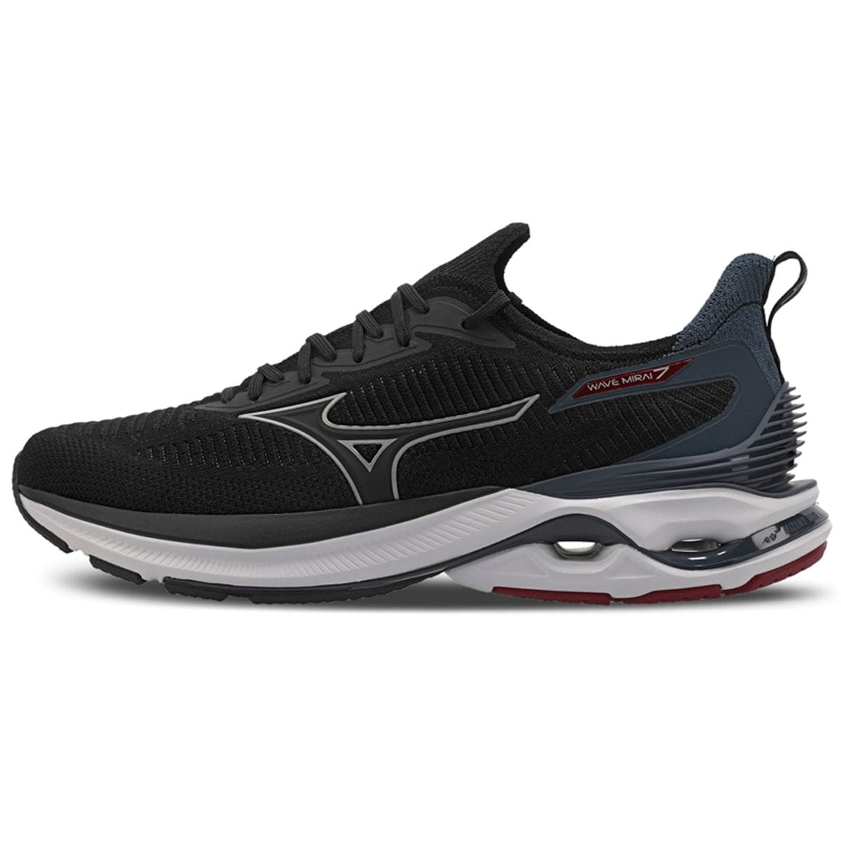 Vista principal Tênis de Corrida Masculino Mizuno Wave Mirai 7 Preto Mizuno