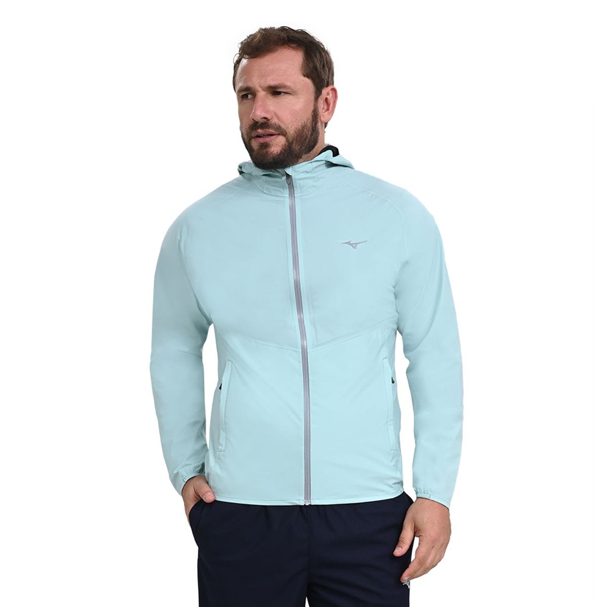 Jaqueta de Corrida Masculina Mizuno Waterproof 20K ER Azul