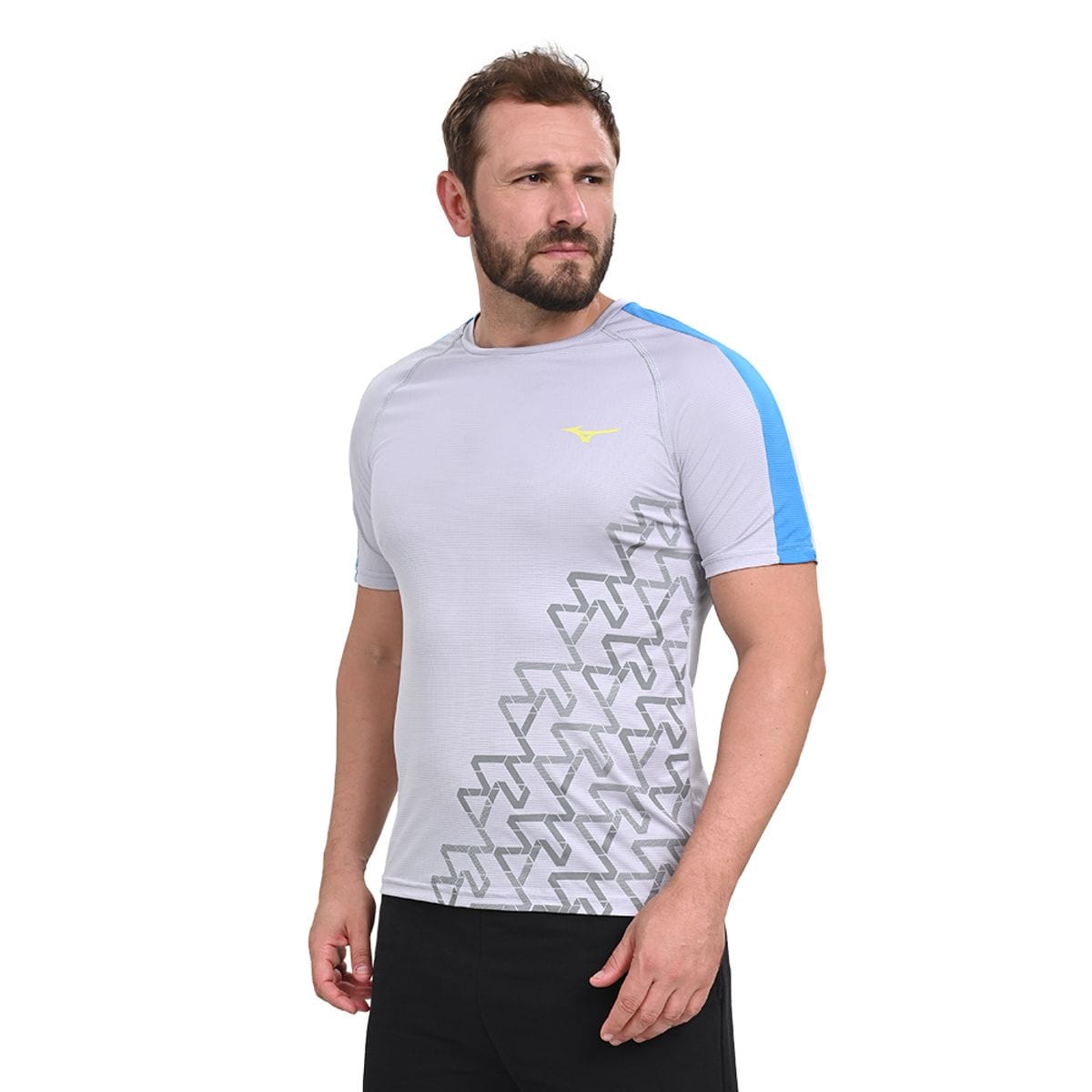 Vista principal Camiseta de Corrida Masculina Mizuno Run Easy 4 Azul Mizuno