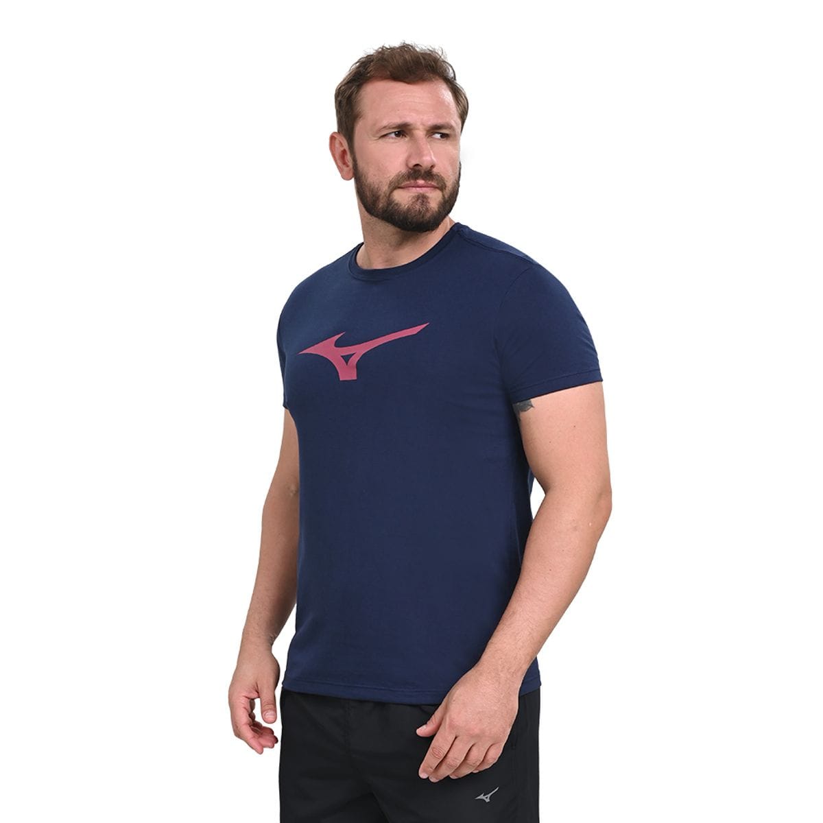 Camiseta Casual Masculina Mizuno Basic Big Logo 2 Azul