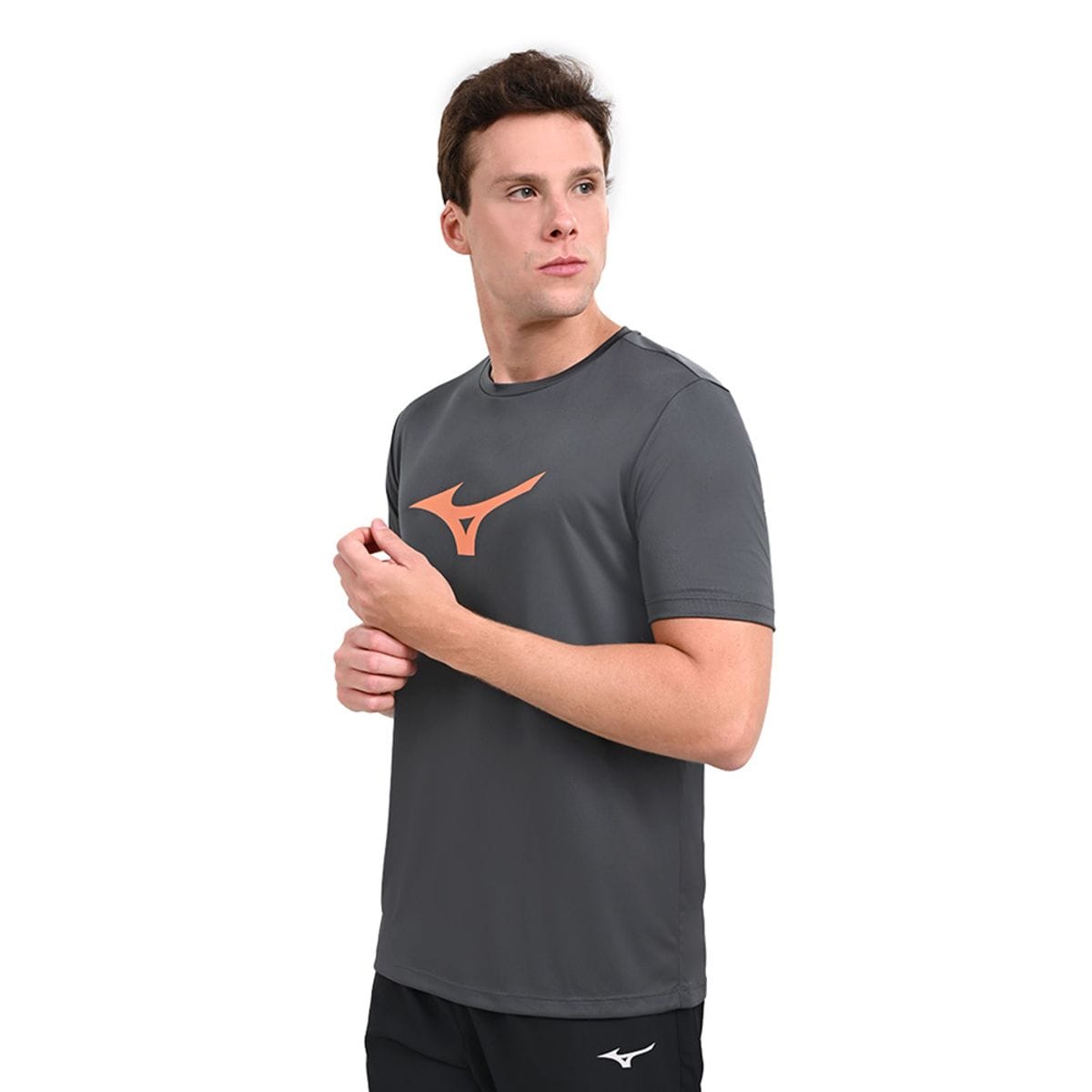 Camiseta de Treino Masculina Mizuno Run Spark Cinza
