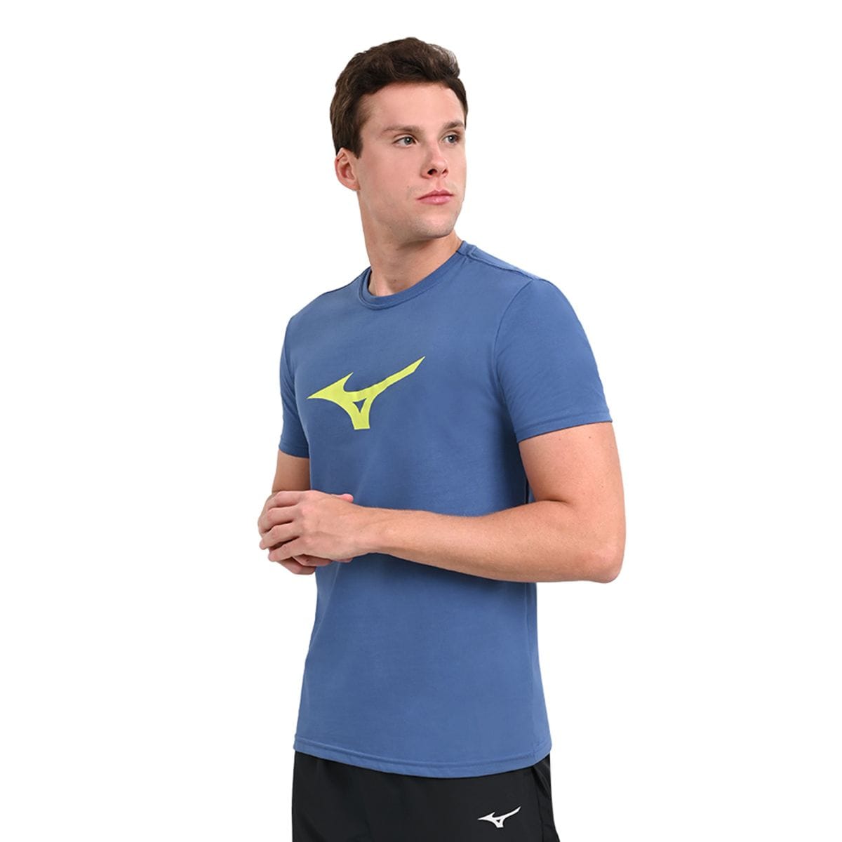 Camiseta Casual Masculina Mizuno Basic Big Logo Azul