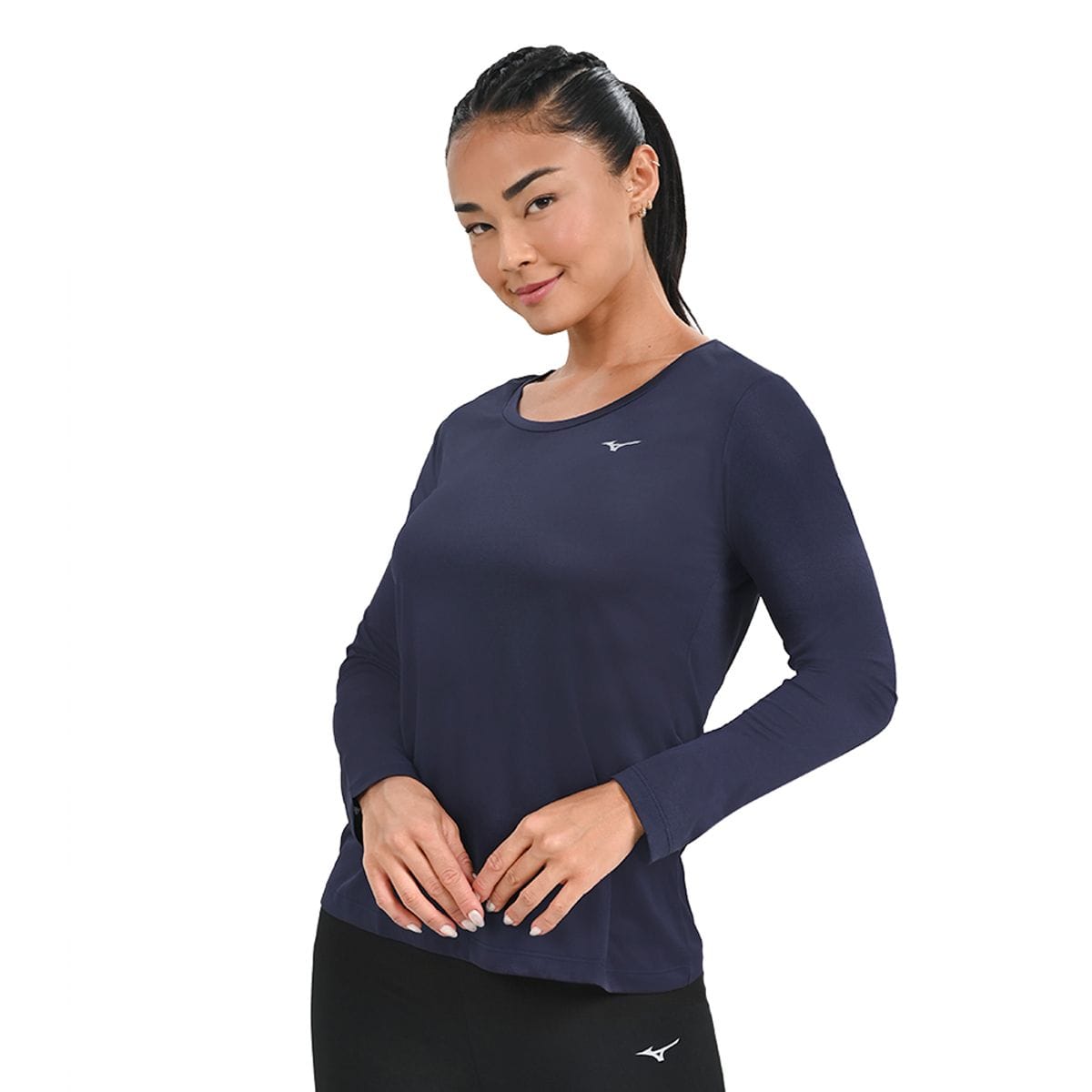 Camiseta Manga Longa de Corrida Feminina Mizuno Nirvana Azul