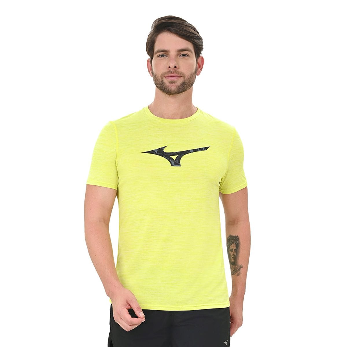 Camiseta de Treino Masculina Mizuno Core Run Bird Amarelo