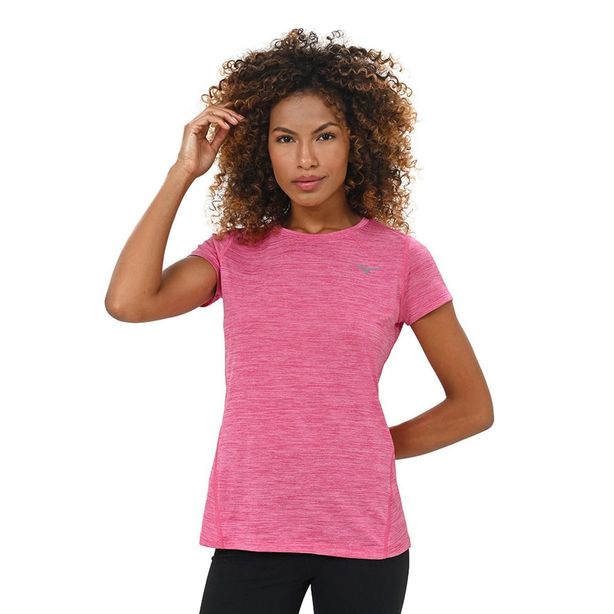Camiseta de Treino Feminina Mizuno Impulse Core Rosa