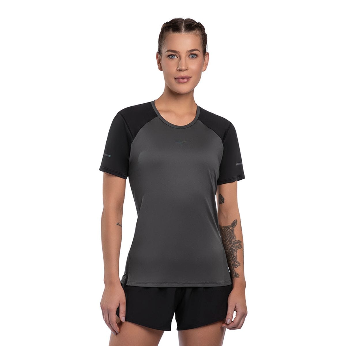 Camiseta de Corrida Feminina Mizuno High Cinza