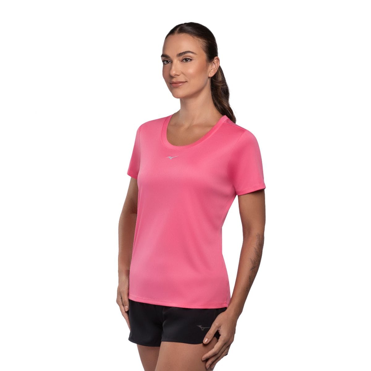 Camiseta de Corrida Feminina Mizuno Run Spark Rosa