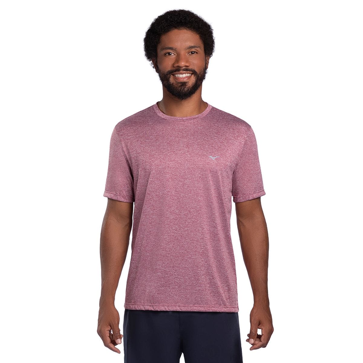 Camiseta de Corrida Masculina Mizuno Run Spark 2 Mescla Vermelho