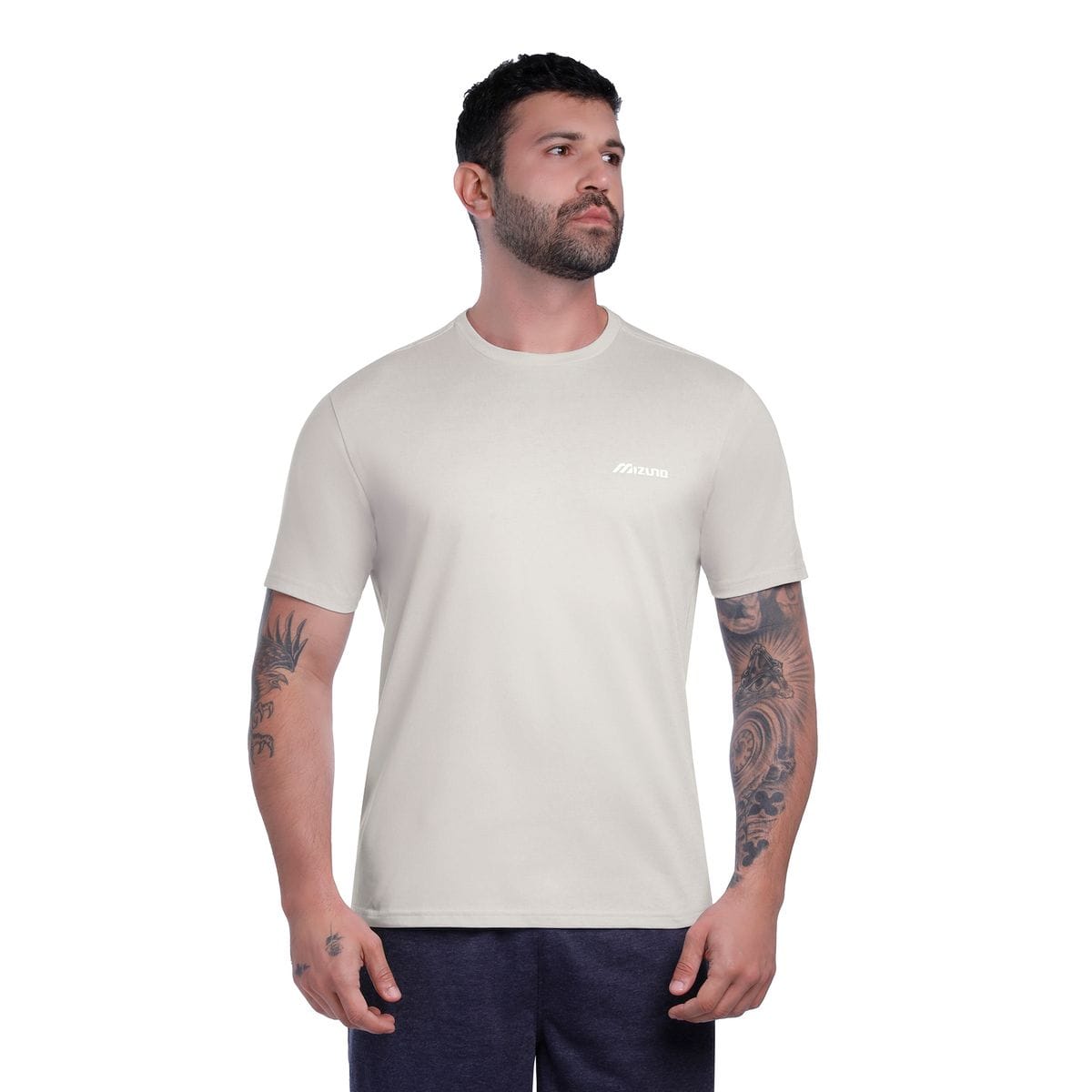 Camiseta Mizuno Basic Logo Masculina Cinza