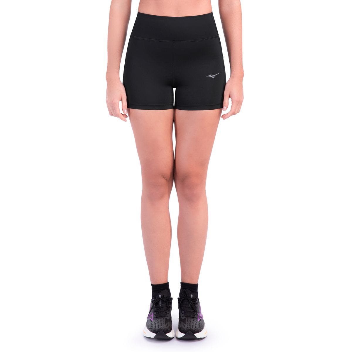 Vista principal Shorts de Corrida Mizuno Compress Feminino Preto Mizuno