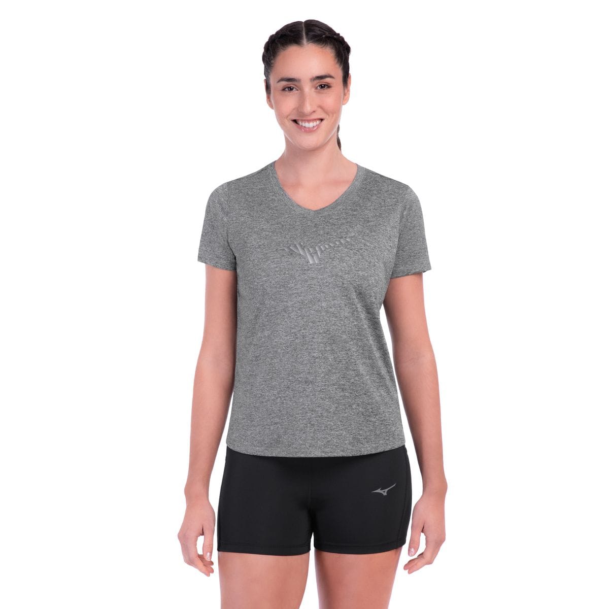 Camiseta de Corrida Mizuno Spark Big Logo 2 Feminina Preto