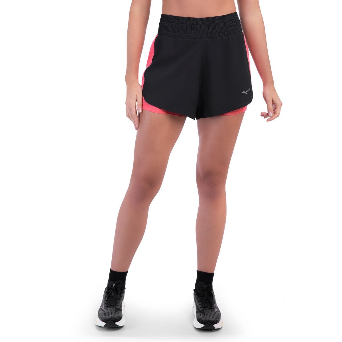 Shorts de Corrida Mizuno Hing 2 x1 Feminino Preto