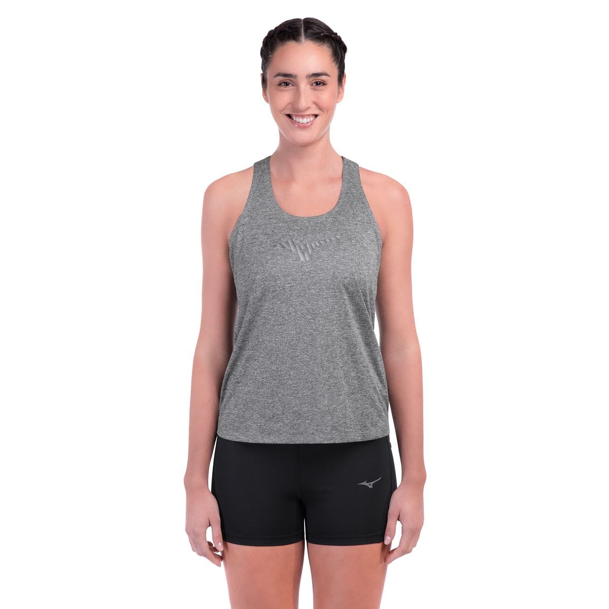 Regata de Corrida Mizuno Spark Big Logo 2 Feminina Cinza