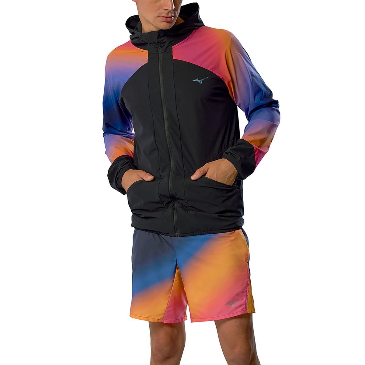 Vista principal Jaqueta de Corrida Mizuno Active Alpha Masculina Preto Mizuno