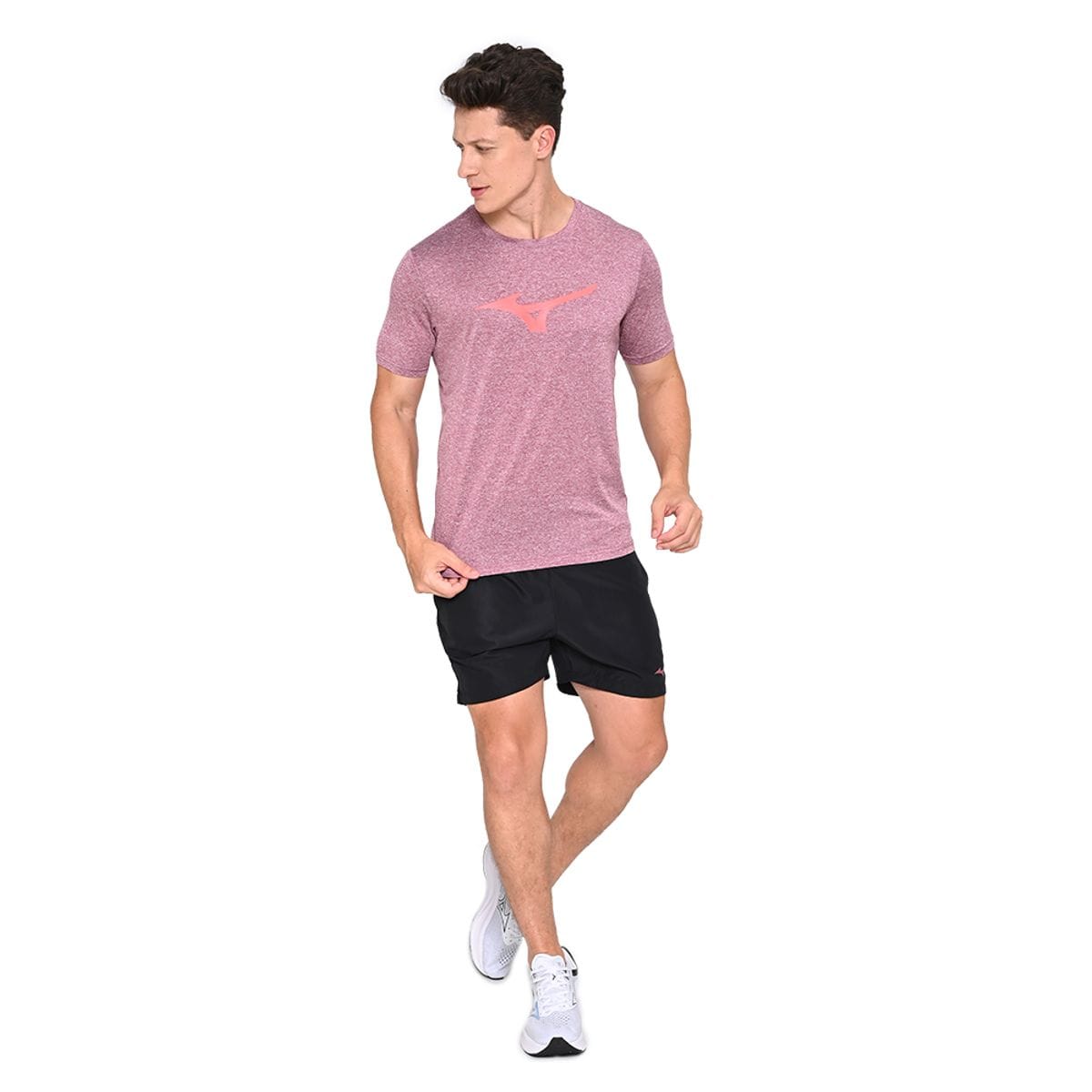 Camiseta de Corrida Mizuno Run Spark Mescla Masculina Vermelho