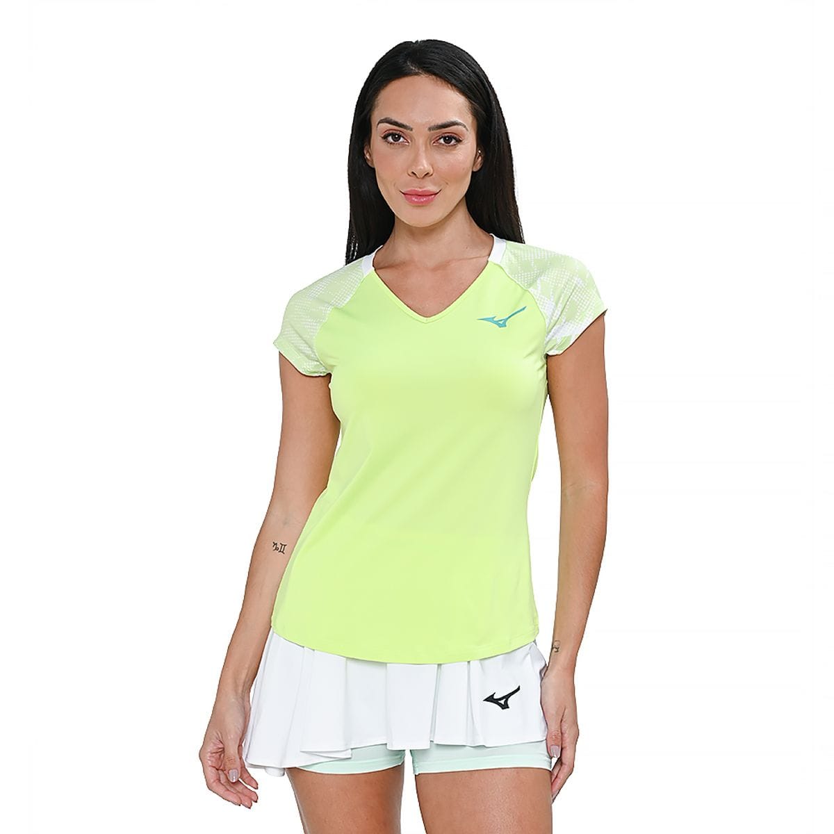 Camiseta de Tennis Feminina Mizuno Mugen Printed Amarelo