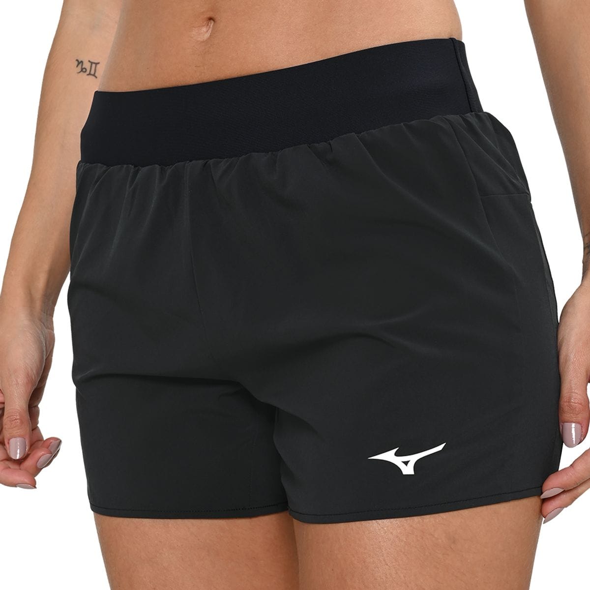 Vista principal Shorts de Corrida Feminino Mizuno Alpha 4.5 Preto Mizuno