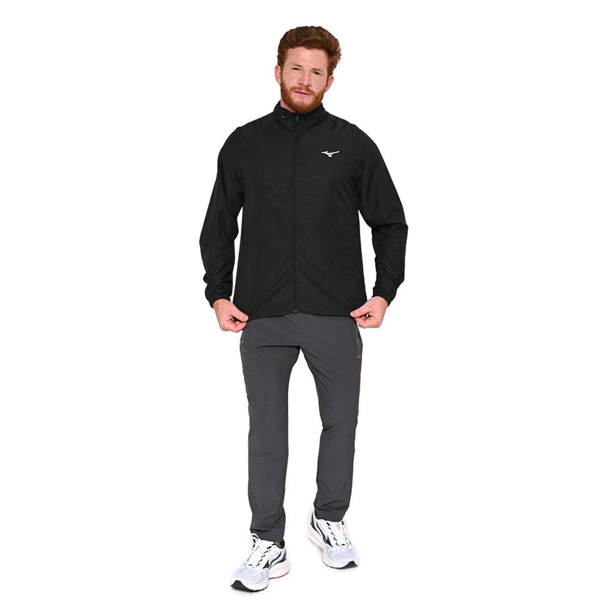 Jaqueta de Corrida Mizuno Masculina Focus Preto