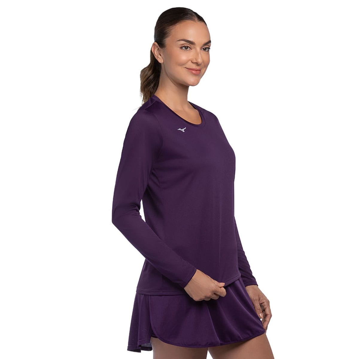 Camiseta de Treino Manga Longa Mizuno Energy 2.0 Feminina Roxo