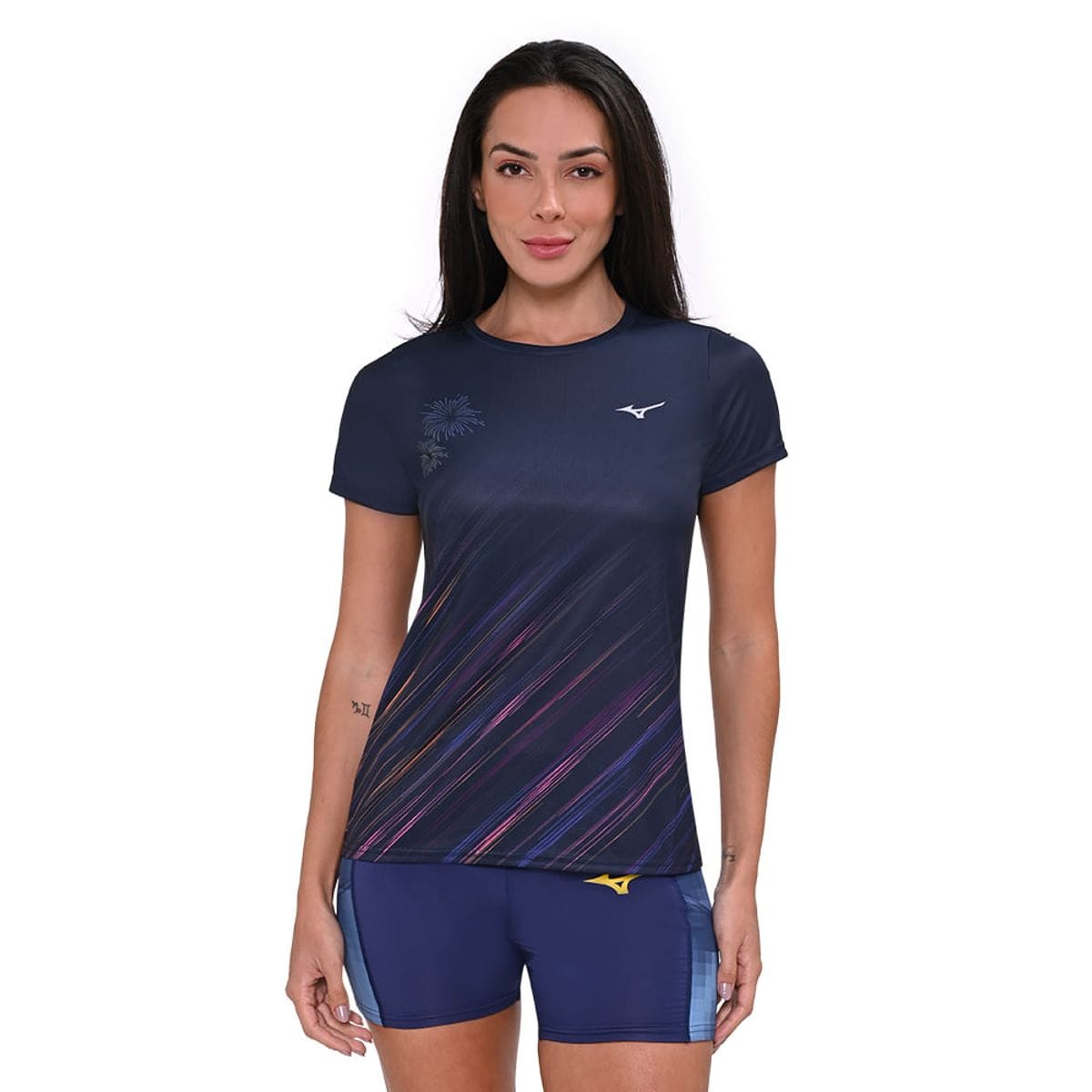 Camiseta de Corrida Mizuno Core Graphic Feminina Azul