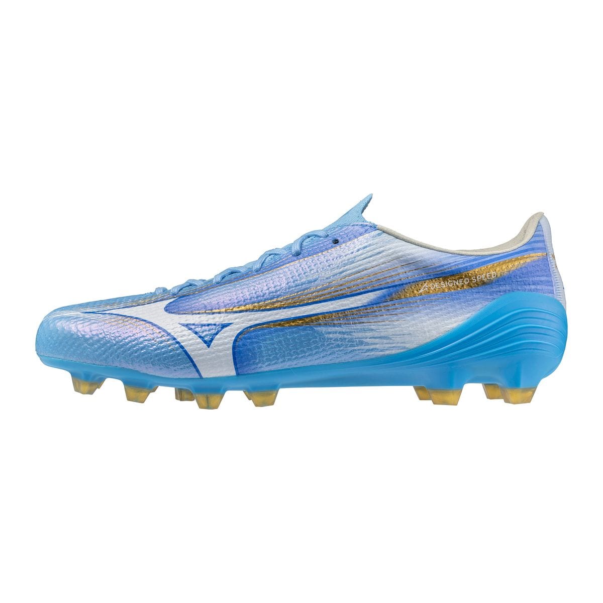 Vista principal Chuteira de Futebol Mizuno Alpha III Japan Masculina Azul Mizuno