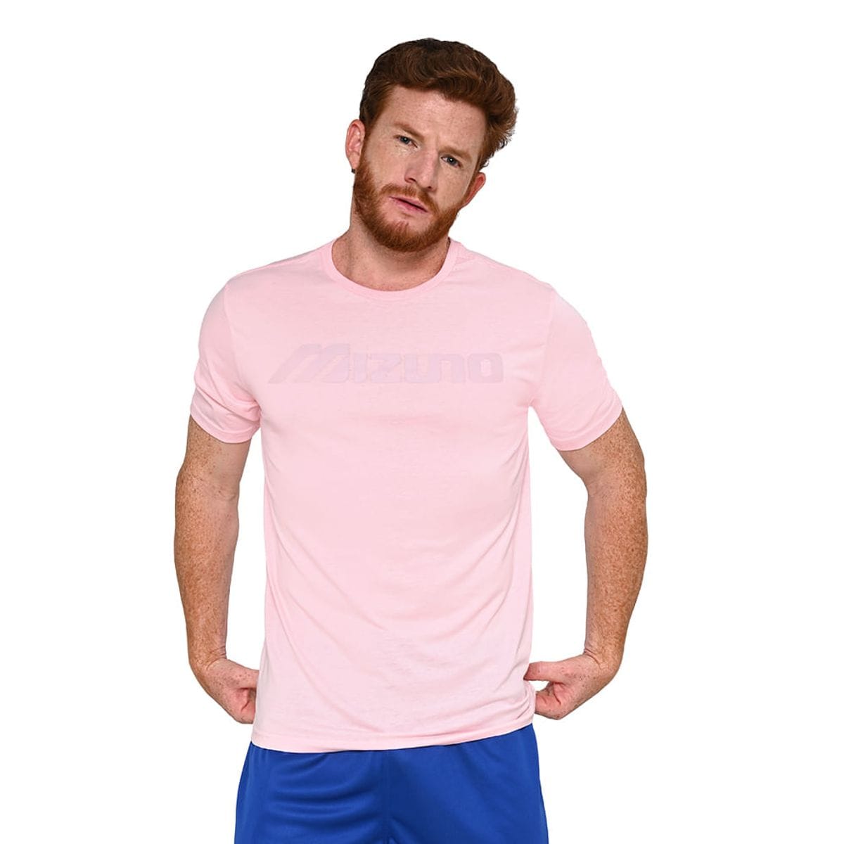 Vista principal Camiseta Mizuno Big Logo Masculina Rosa Mizuno
