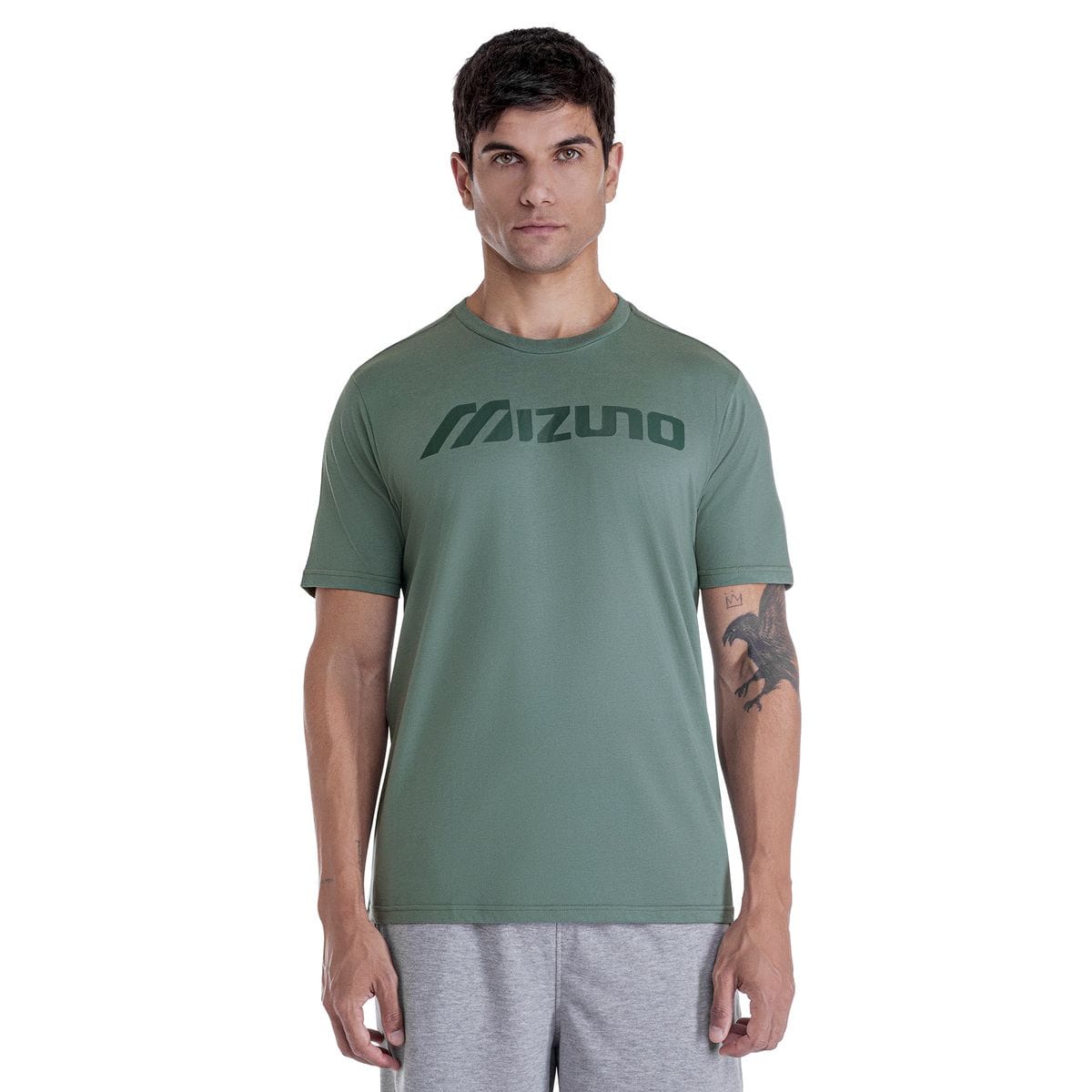 Camiseta Mizuno Big Logo Masculina Verde