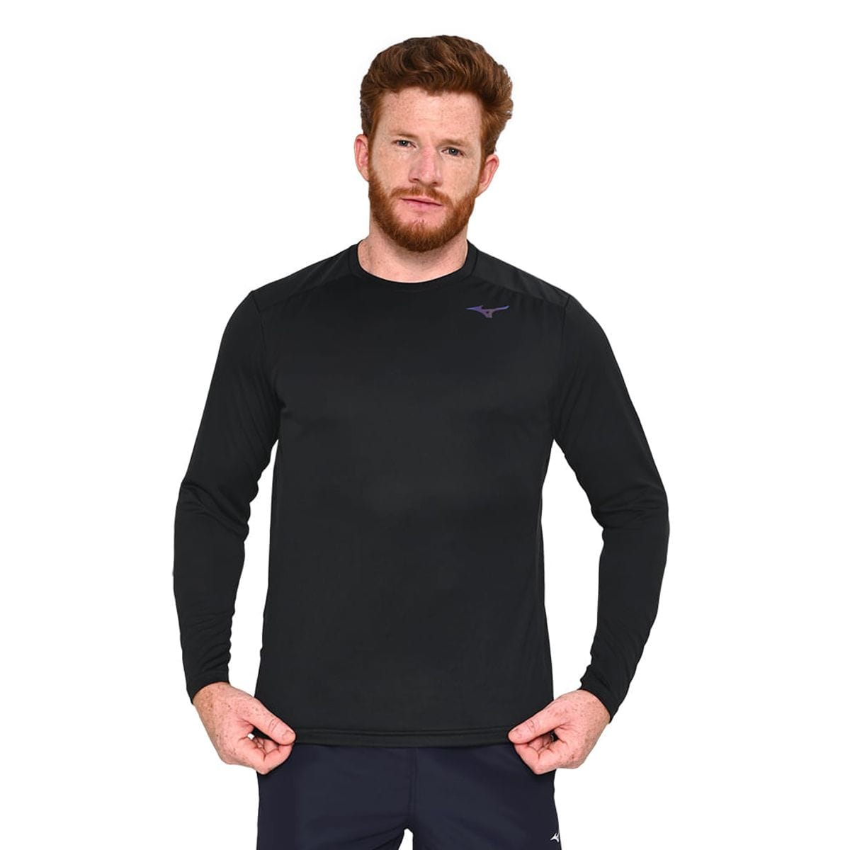 Camiseta de Treino Masculina Mizuno Two Loops 8 Tee Preto