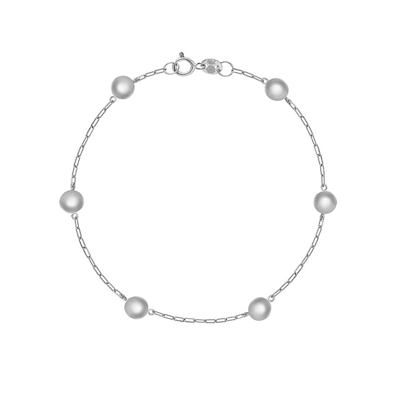 Pulseira Esfera em Ouro Branco 18k - 18 cm