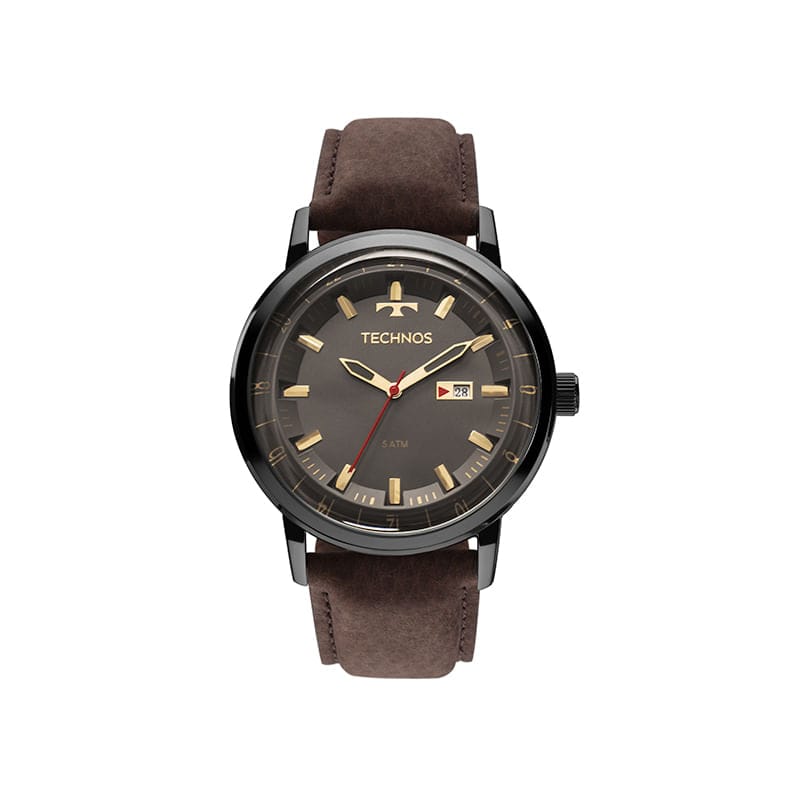 Relógio Technos Masculino em Couro Marrom 2115LAQ/2M