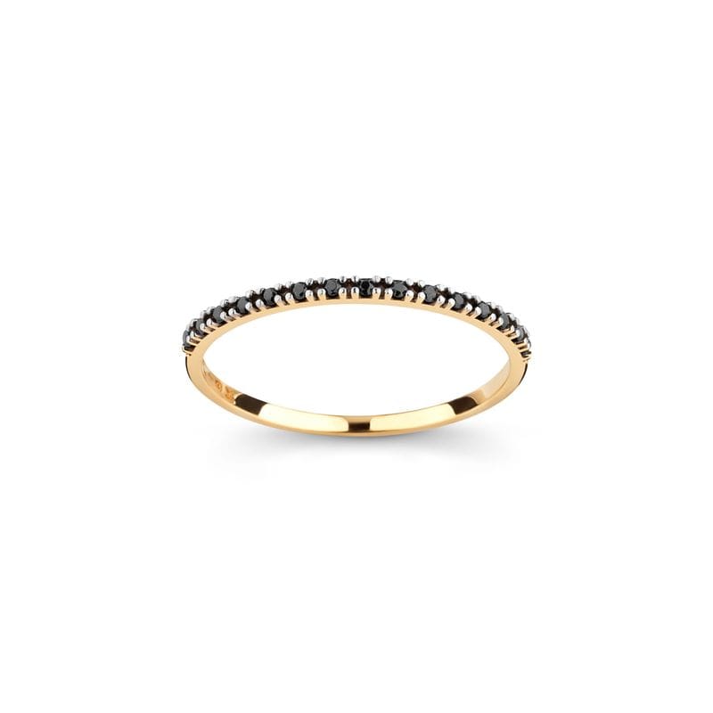 Anel Meia Aliança com Espinélio em Ouro Amarelo 18k