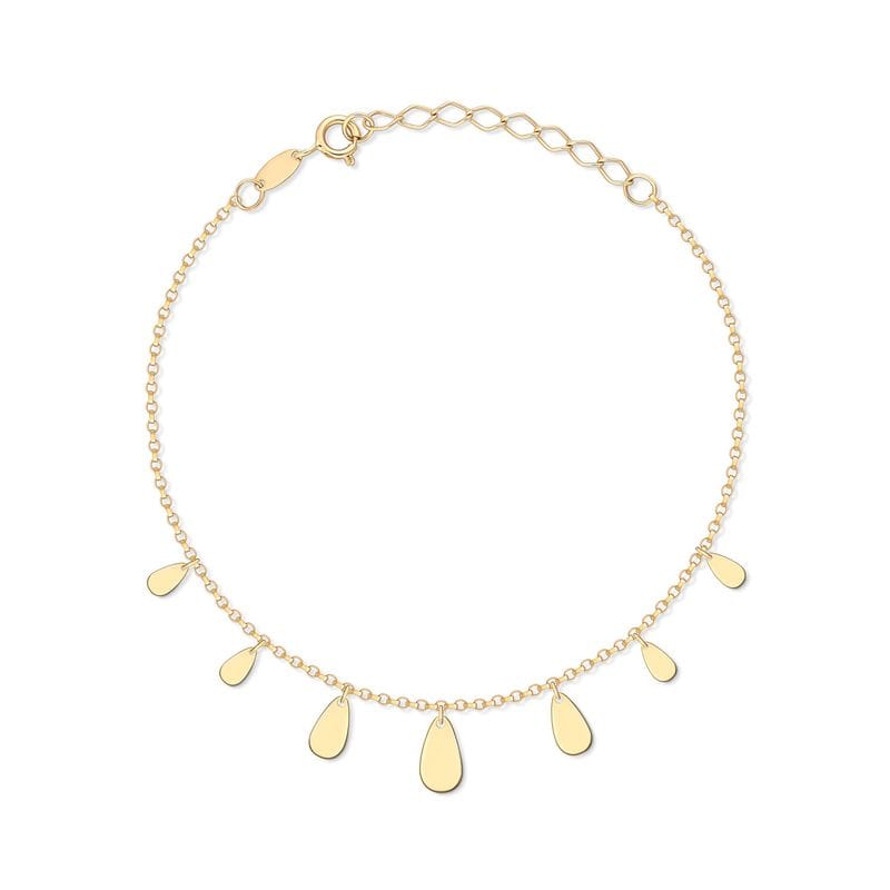 Pulseira Gotas Articuladas em Ouro Amarelo 18k - 19 cm