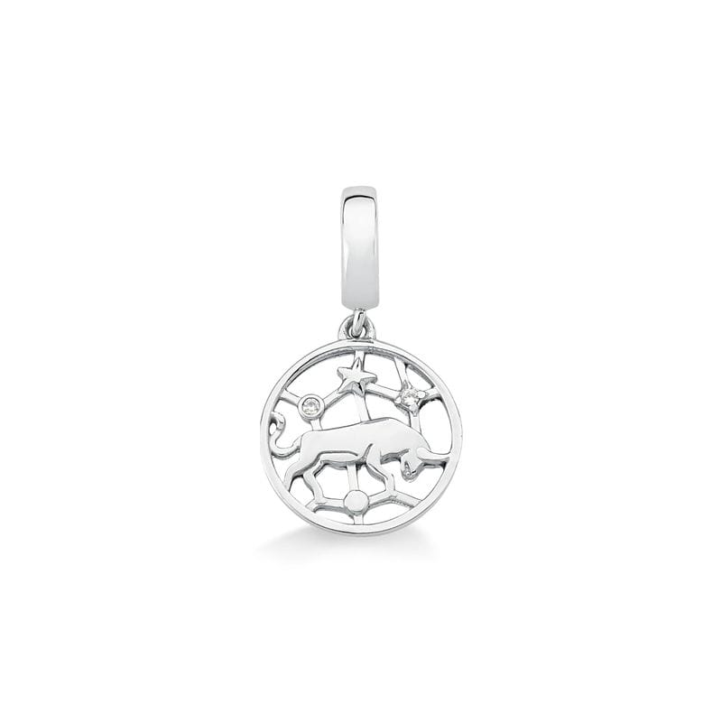 Charm Touro Cravejado em Prata 925