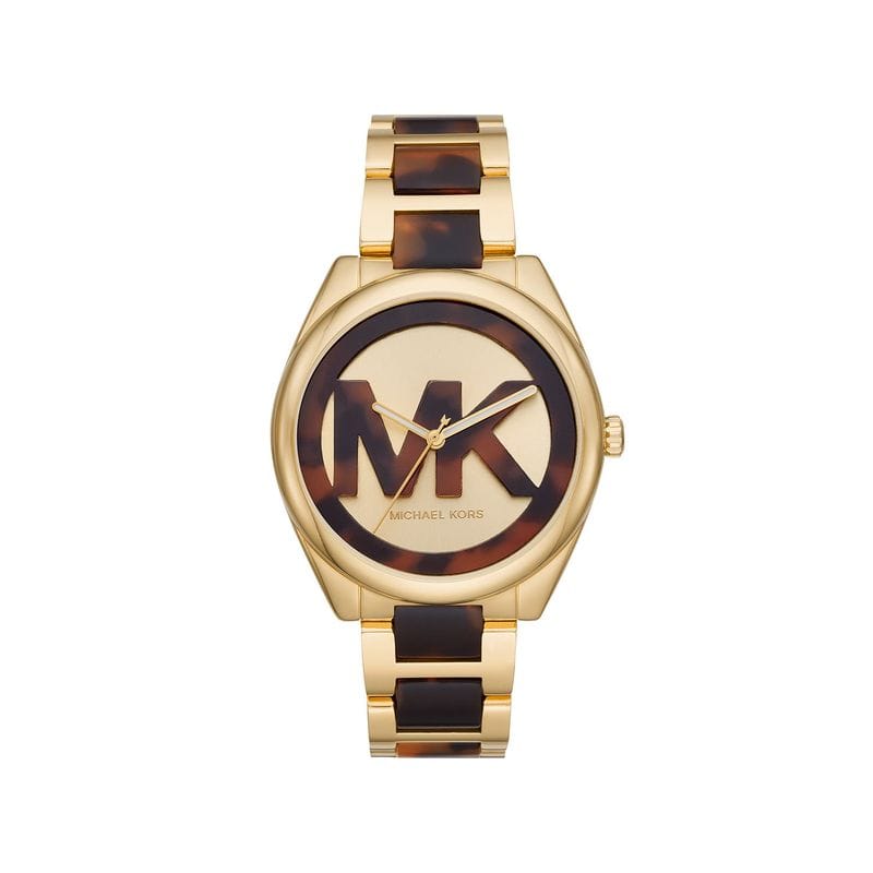 Vista principal Relógio Michael Kors Feminino em Aço Dourado com Acetato Michael Kors