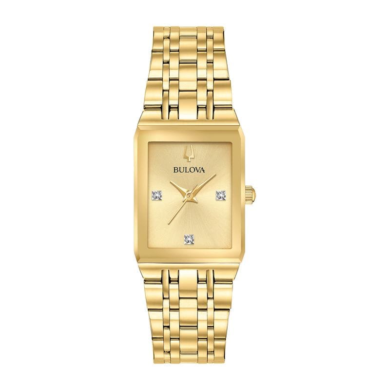 Relógio Bulova Feminino em Aço Dourado com Diamantes