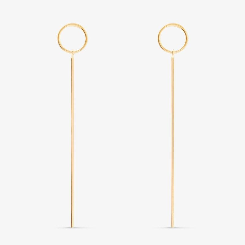 Brinco Argola Círculo com Fios de Ouro em Ouro Amarelo 18k - 61mm