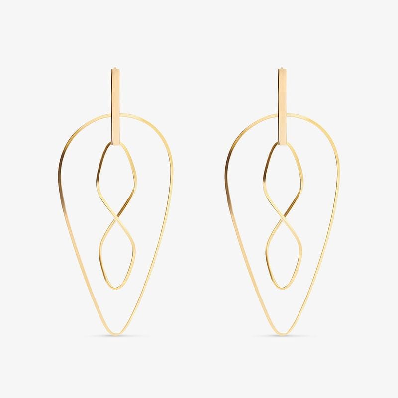 Brinco Argola Infinito Entrelaçada em Ouro Amarelo 18k - 64mm