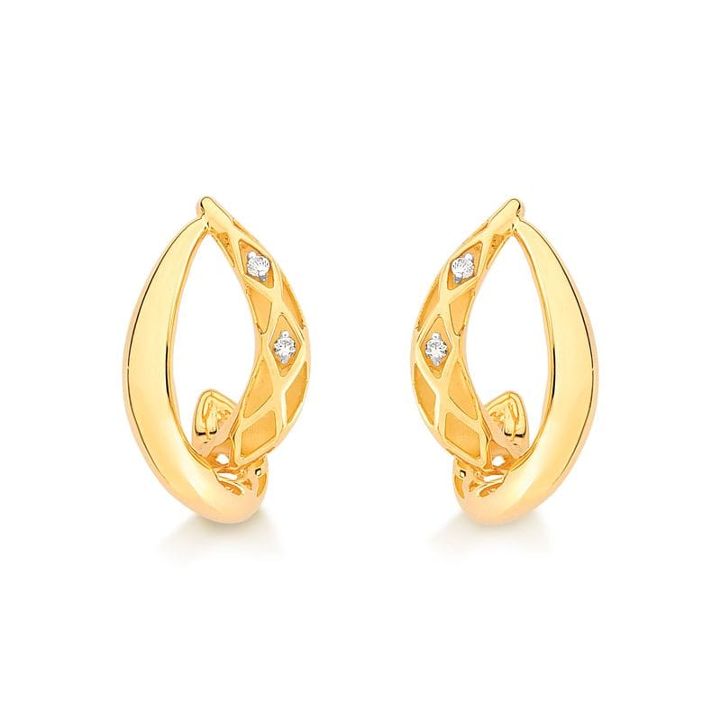 Brinco com Diamantes, em Ouro Amarelo 18K